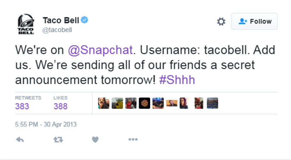 Taco Bell の Snapchat マーケティングの好例