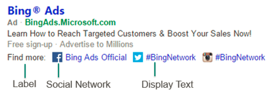 استخدم Bing Ads لملف تعريف الرموز الاجتماعية الخاصة بك