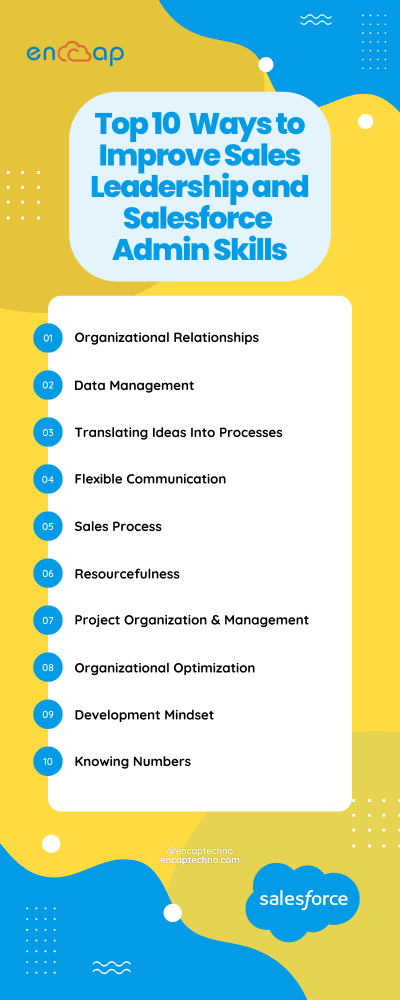 Les 10 meilleures façons d'améliorer le leadership des ventes et les compétences d'administration de Salesforce - Infographie