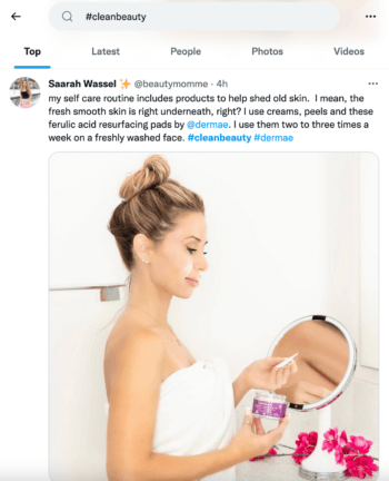 Twitter ハッシュタグ clean beauty の検索結果には、個人やインフルエンサーからのツイートやエンゲージメントが表示されます。