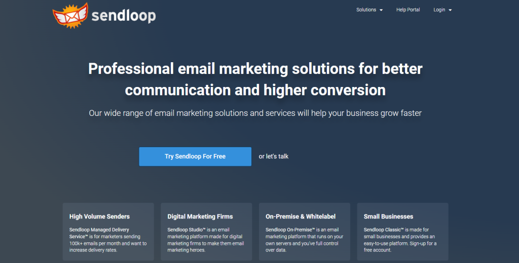 Sendloop-Website