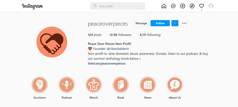 instagram podkreśla non-profit