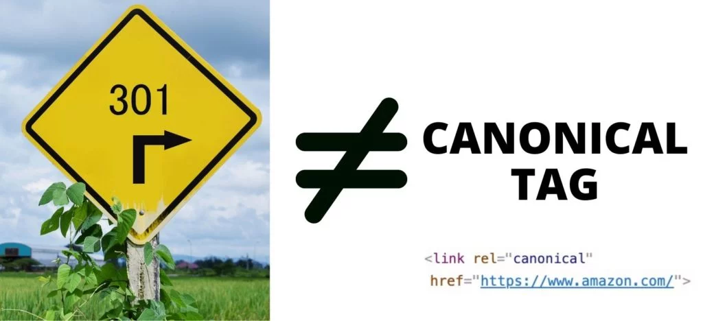 301 tidak sama dengan tag kanonik