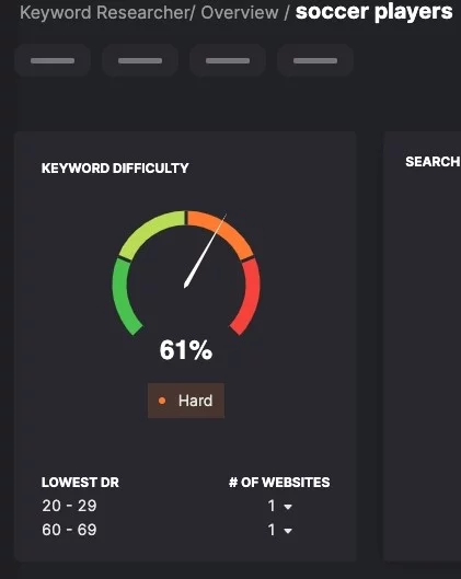 KW Difficulty scale screenshot من مصطلح البحث عن لاعبي كرة القدم