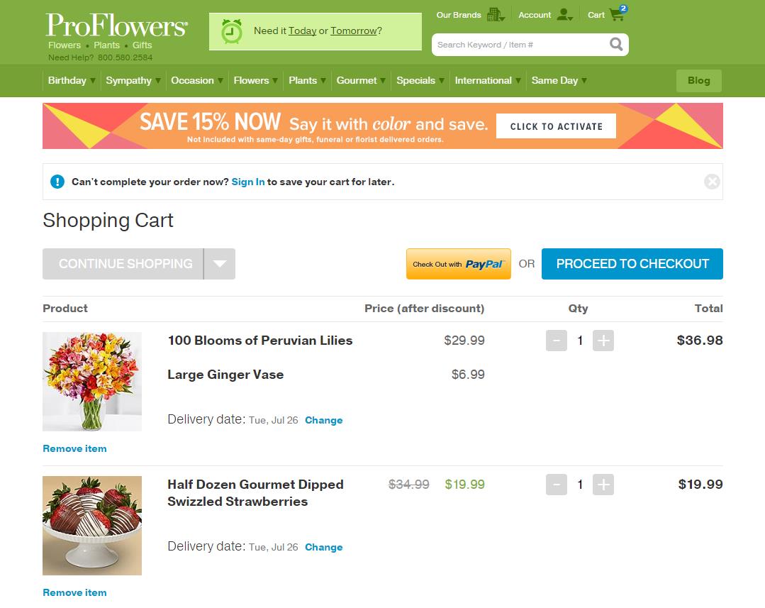 22 ProFlowers uses meaningful product images - Cart Abandonment - Definitive Guide