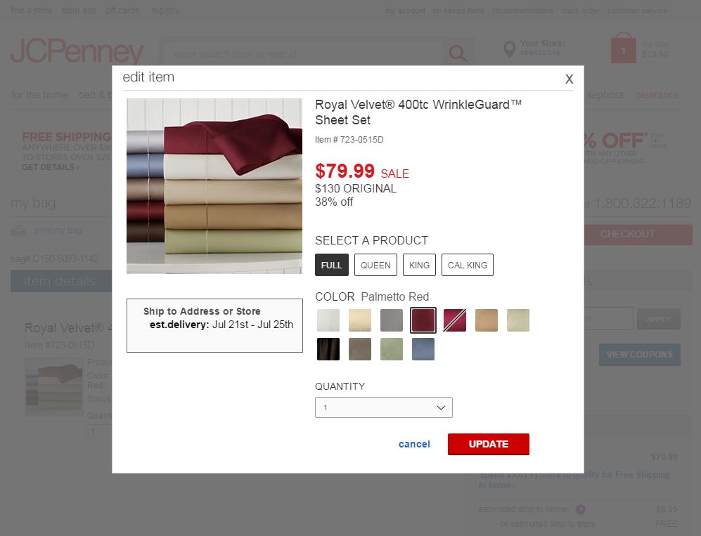 24 JCPenney makes cart content editable - Cart Abandonment - Definitive Guide