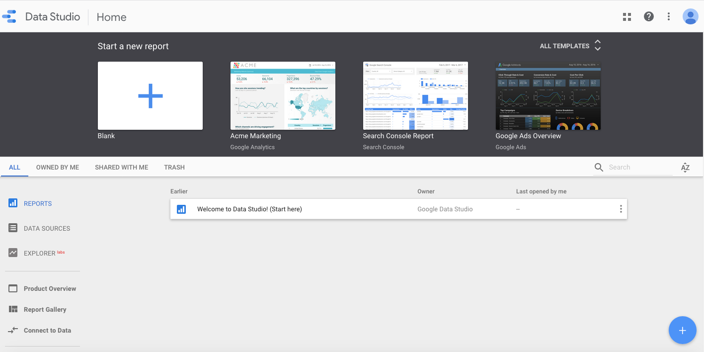 Supermetrics 대안: Google 데이터 스튜디오