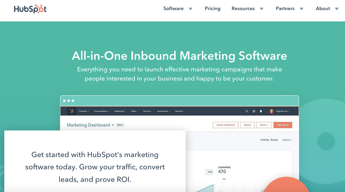 중소기업용 마케팅 소프트웨어 HubSpot