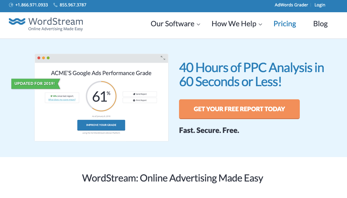 SEO 감사 도구: WordStream