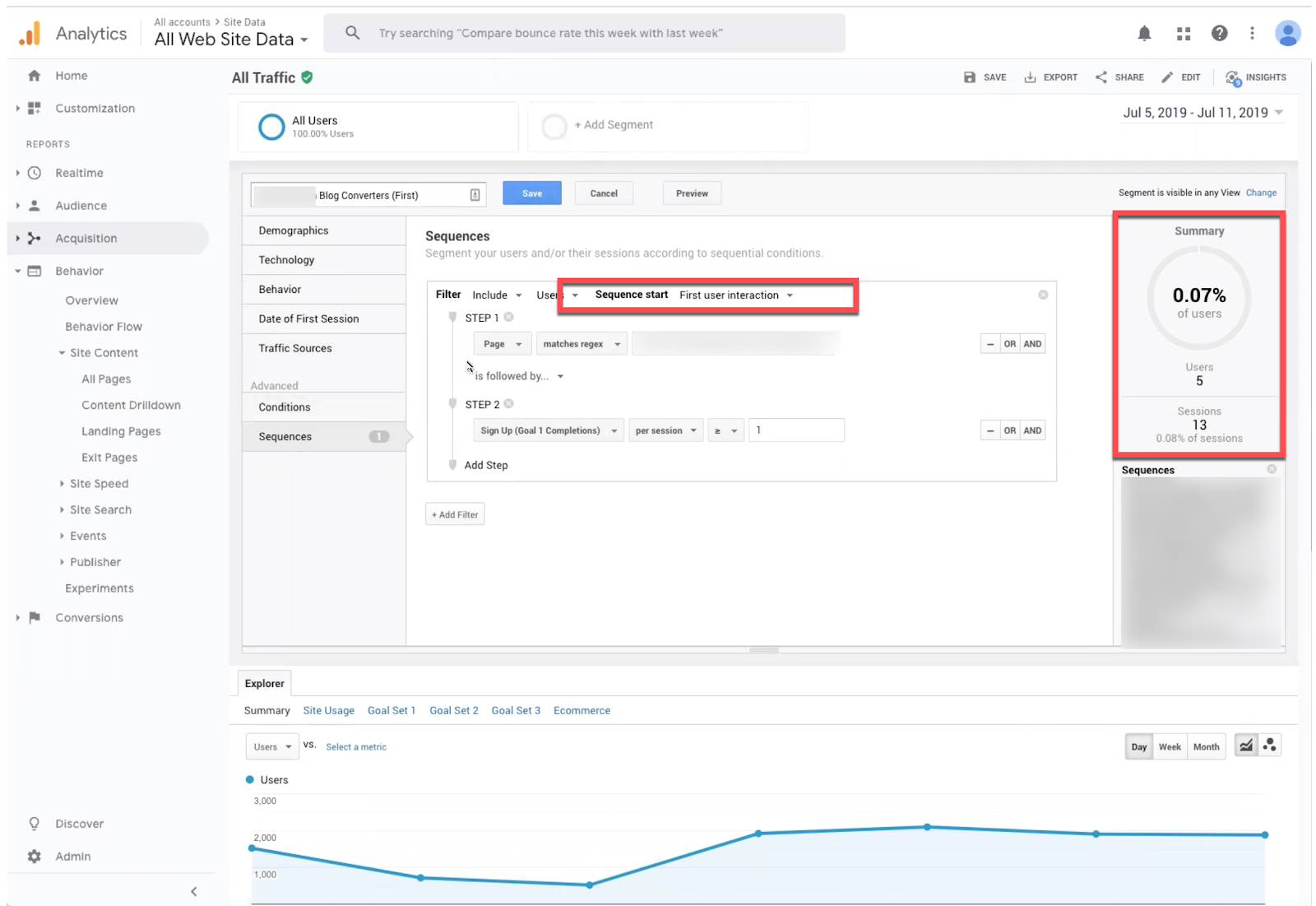 Google Analytics: „Erste Nutzerinteraktion“