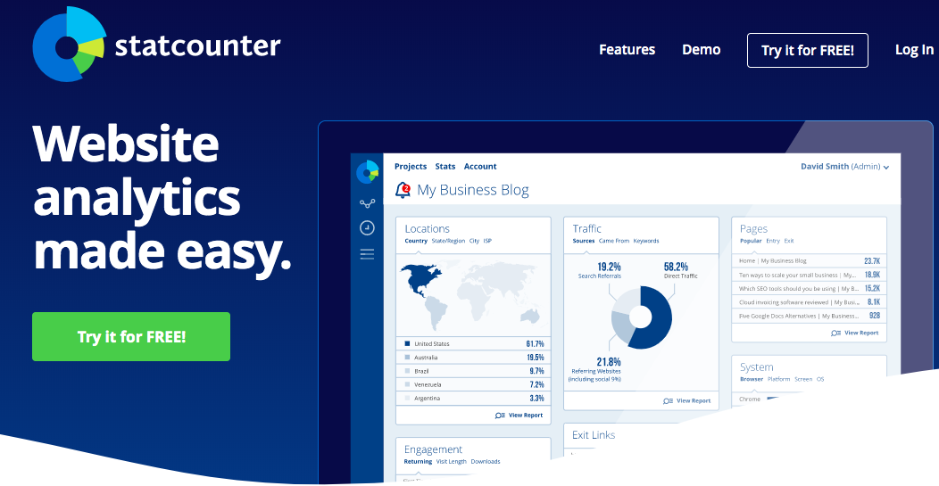 أدوات أتمتة التقرير: Statcounter