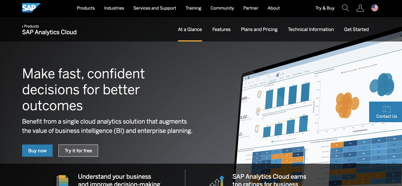 Strumenti dashboard client: SAP Analytics Cloud