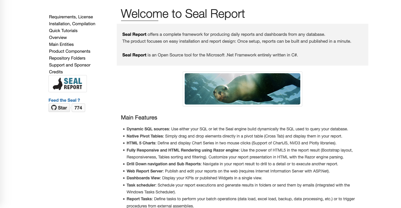 Strumenti del dashboard del cliente: Seal Report