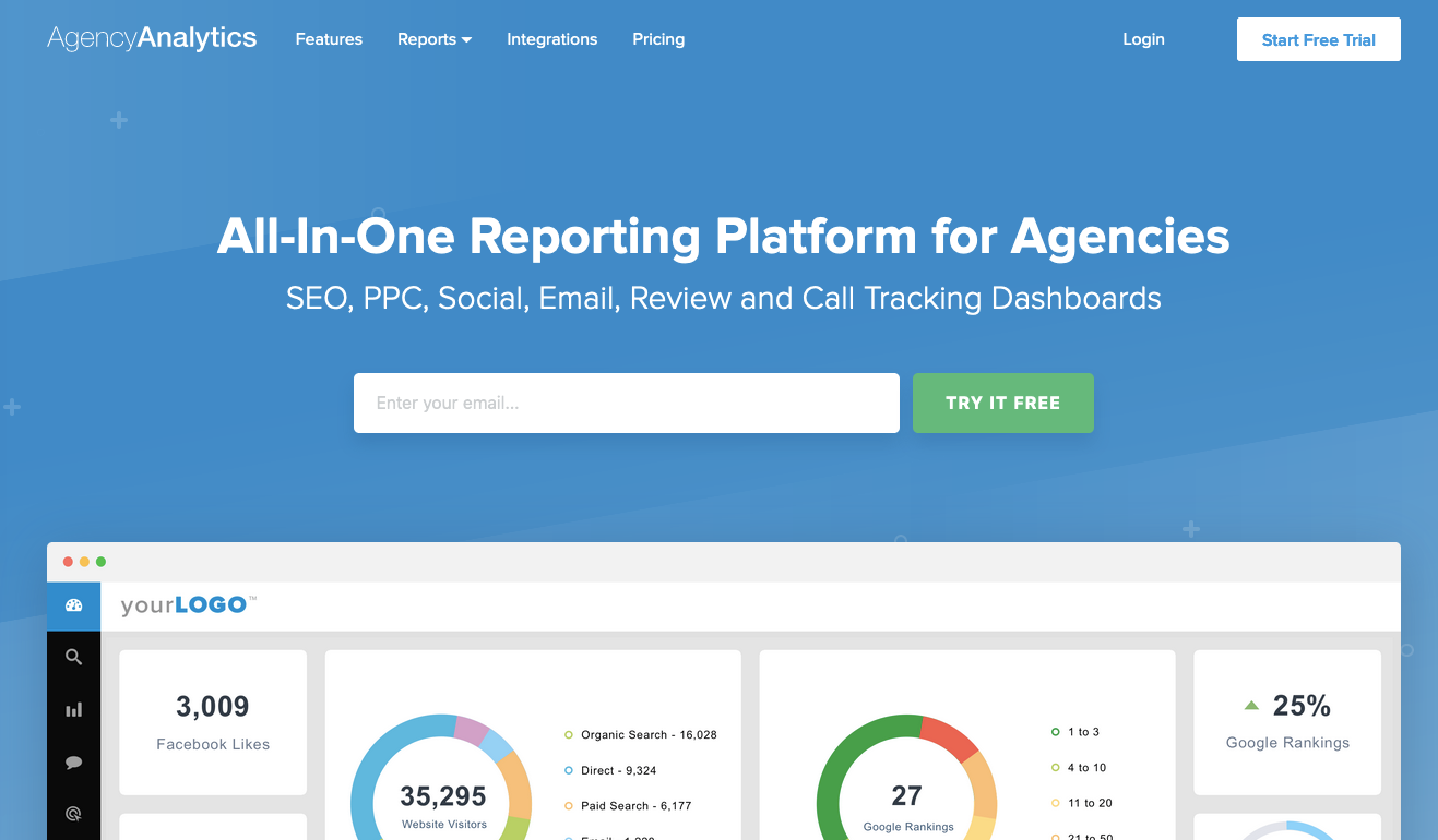 Strumenti dashboard client: AgencyAnalytics