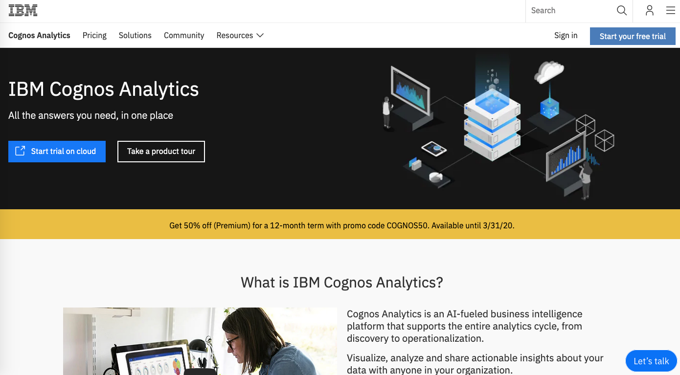 Strumenti dashboard client: IBM Cognos Analytics