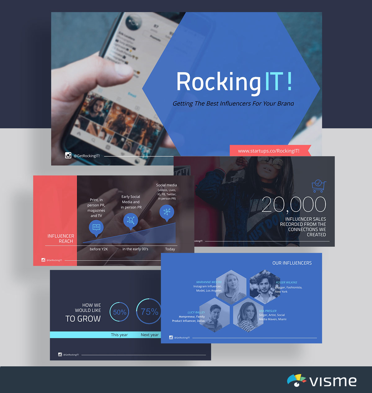 شرائح العرض - rockingit launchrock قالب سطح السفينة visme