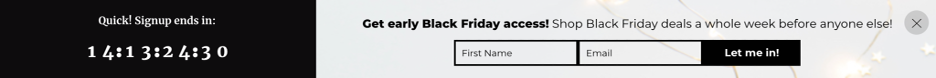 black friday popup 10 - 6 Black Friday Personalization Ideas to Promote Your Sale