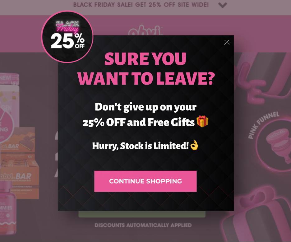 black friday popup 03 - 6 Black Friday Personalization Ideas to Promote Your Sale