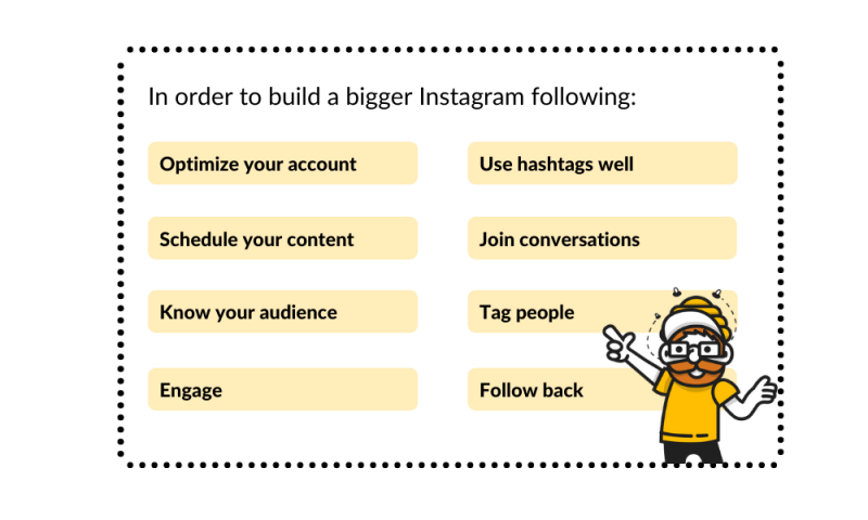 how to build a bigger Instagram following infographic