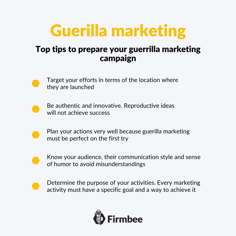 Guerrilla marketing examples - top tips