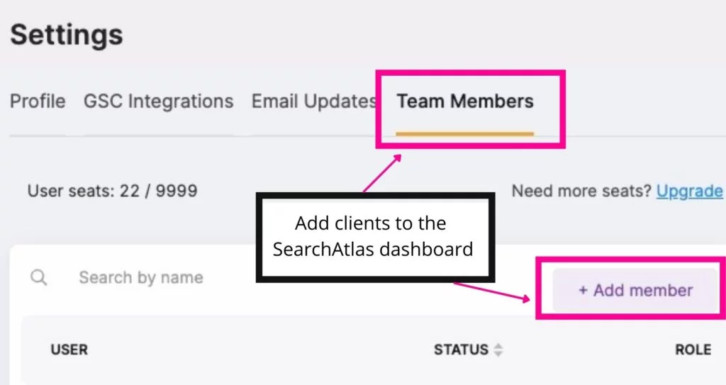 如何將客戶添加到 searchatlas seo 儀表板