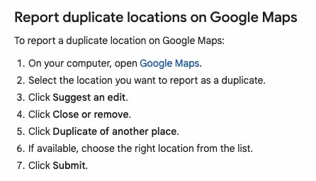 Comment supprimer les doublons sur Google Maps