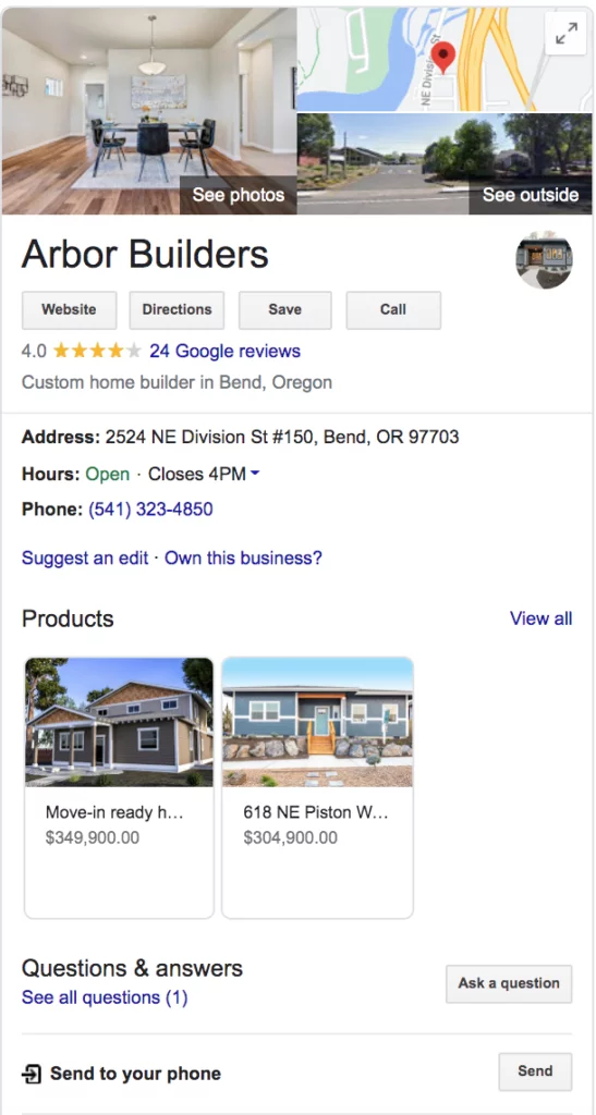 Arbor Builders 的 Google 我的商家信息