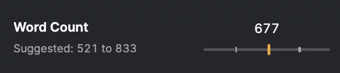 來自 SEO 內容助手的字數建議