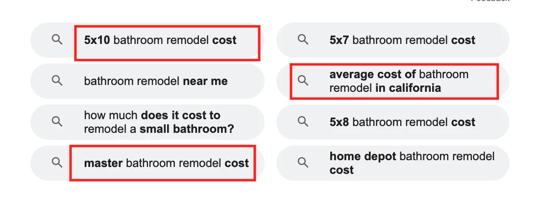 Recurso de pesquisas relacionadas do Google nas SERPs