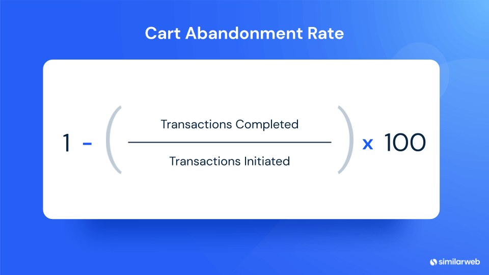 Fórmula da taxa de abandono de carrinho.