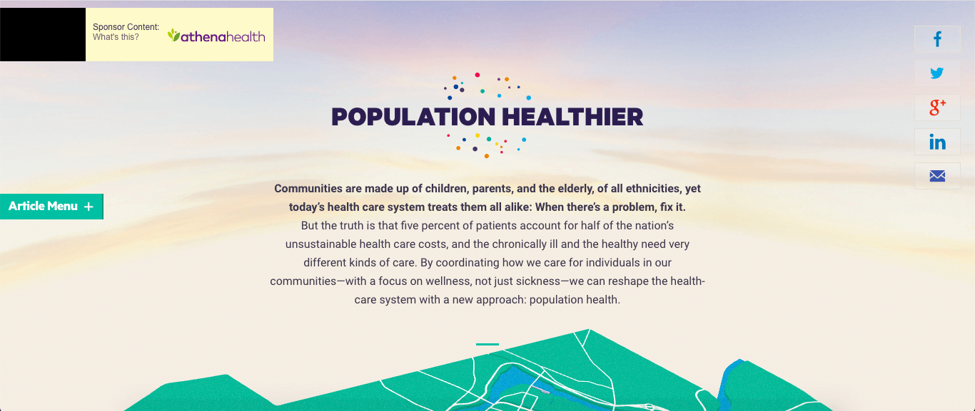 人口健康支柱页面。