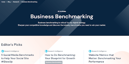 Gruppo di argomenti di contenuto di benchmarking.