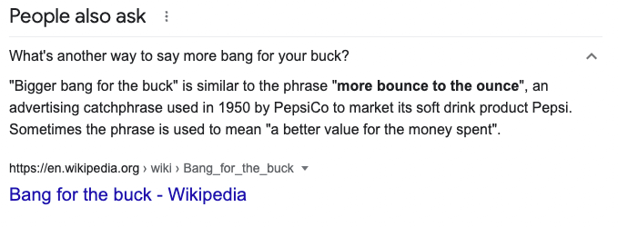 bang for your buck salte para onça