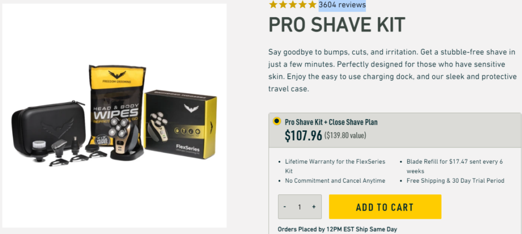 contoh bundel produk ecommerce dari Freedom Grooming