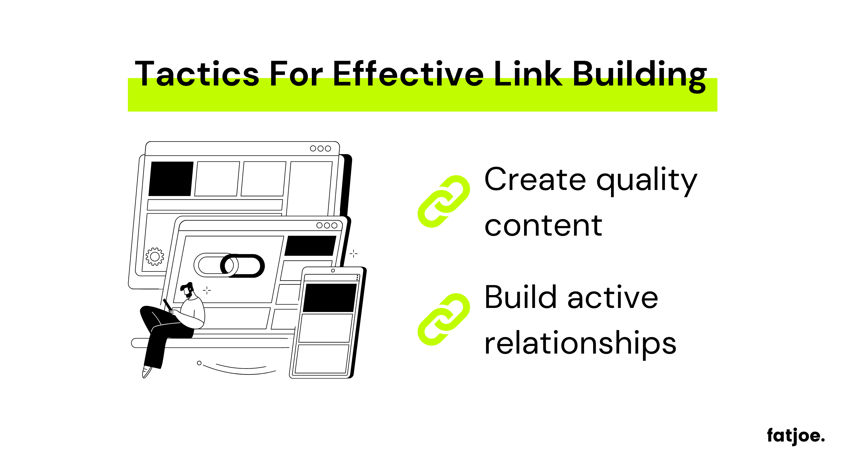 Táticas para link building eficaz gráfico