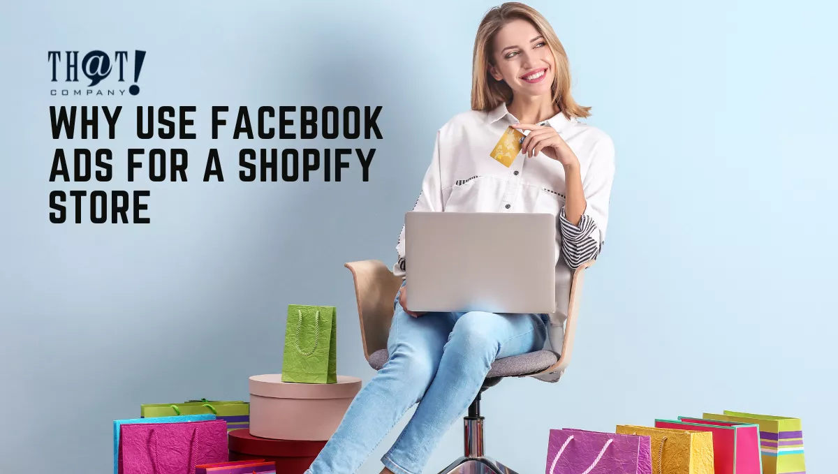 Facebook Ads for Shopify | a Girl Holding A Credit Card With Laptop on Her Lap Surrounded by Shopping Bags