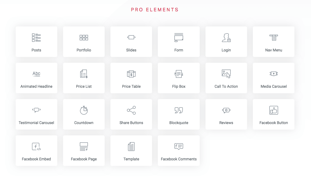Elementor Pro-Elemente