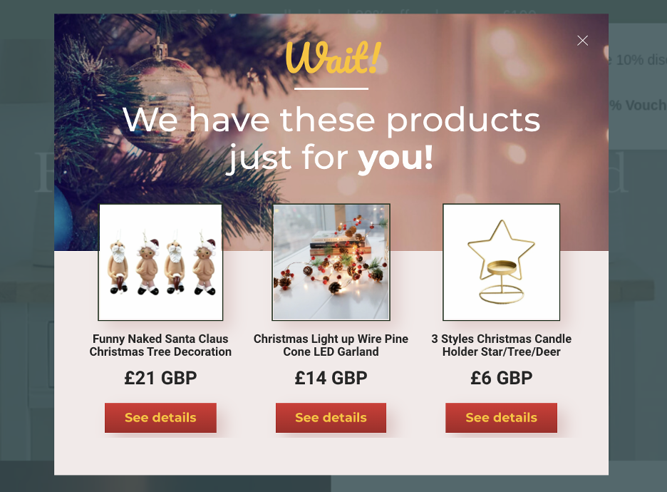 christmas popup 10 - The 14 Most Creative Christmas-Themed Personalization Examples We’ve Seen (+ Templates)