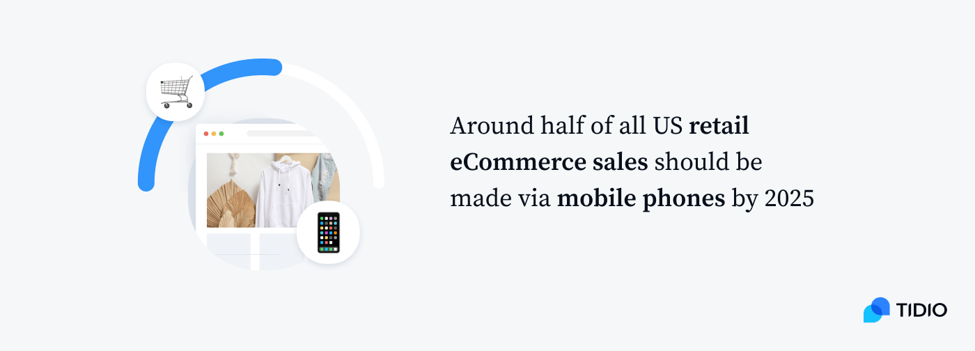 Tidio illustrazione delle tendenze dell'e-commerce mobile