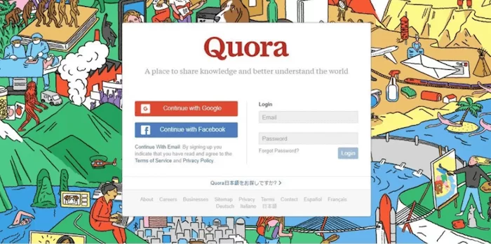 Dorong lalu lintas dari Quora