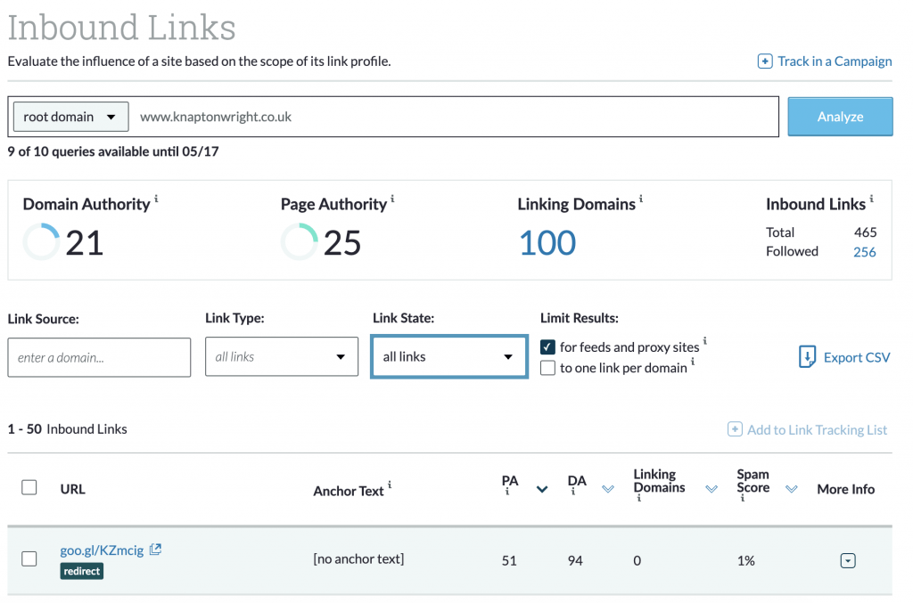 Como analisar sua pontuação de spam Moz?