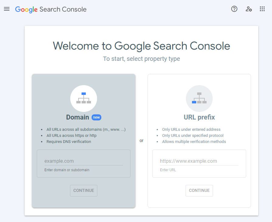 Google Search Console'un ekran görüntüsü