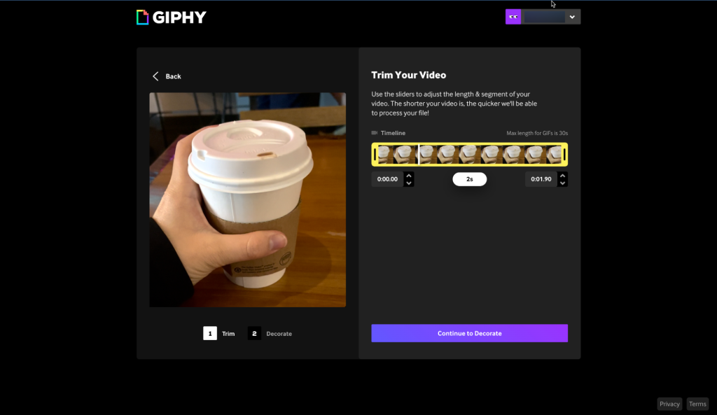 vídeo de giphy trim