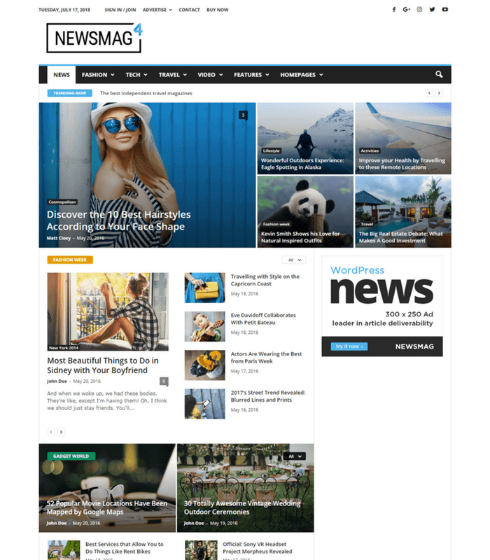 ธีม WordPress ของ newsmag