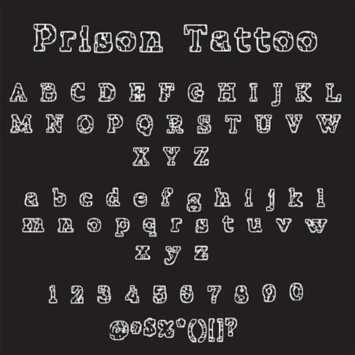 fuente de tatuaje de prisión