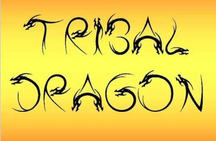 fuente de dragón tribal para tatuaje