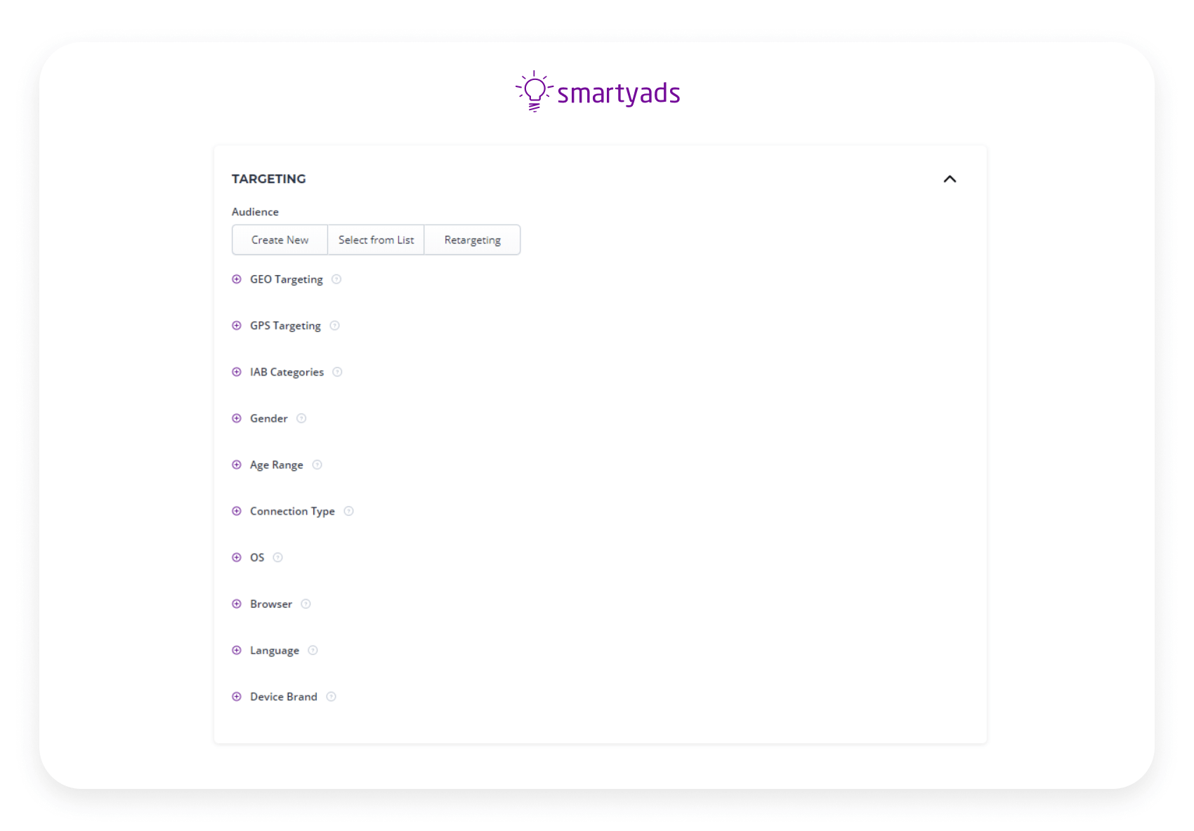 Targeting SmartyAds DSP