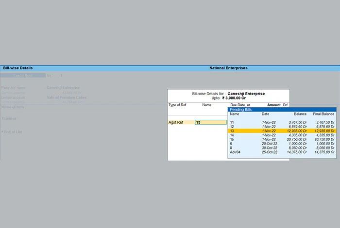 Come inserire una nota di credito in Tally