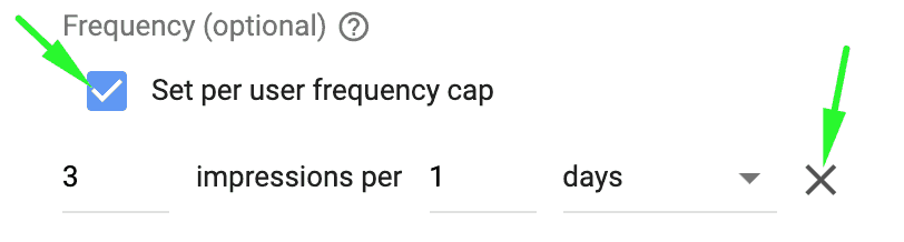 paramètres de fréquence des éléments de campagne