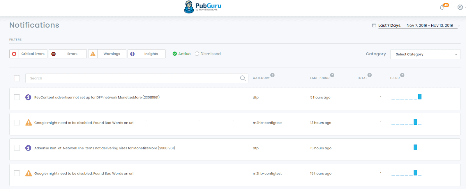 การแจ้งเตือนอัจฉริยะ pubguru